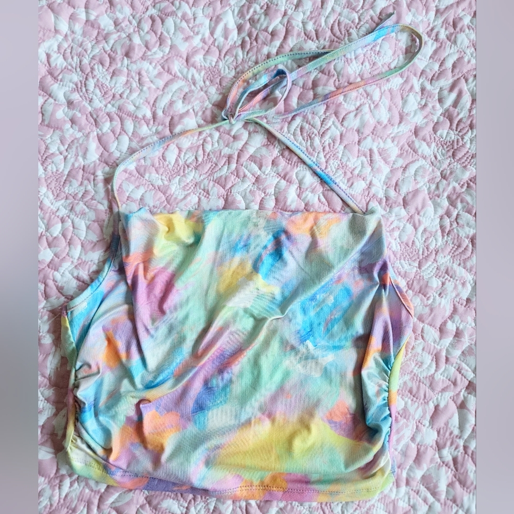 Colorful Tie-Dye Halter Top
